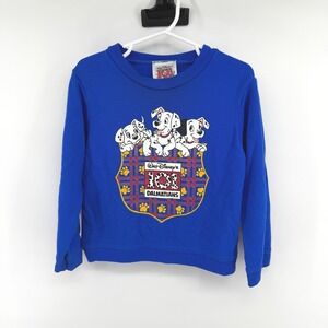 Disney Sweatshirt 101 Dalmatians Graphic Blue Kids Vintage 90s Fleece Pullover